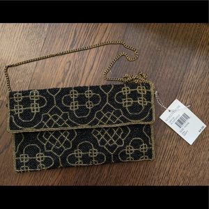 Berry for Nordstrom Black & Gold beaded clutch!